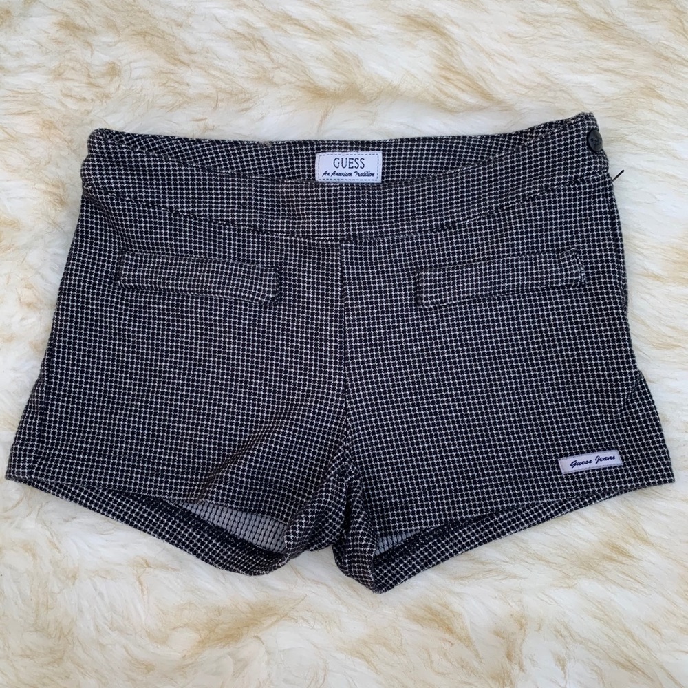 Vintage 1990s Guess Black White Booty Shorts